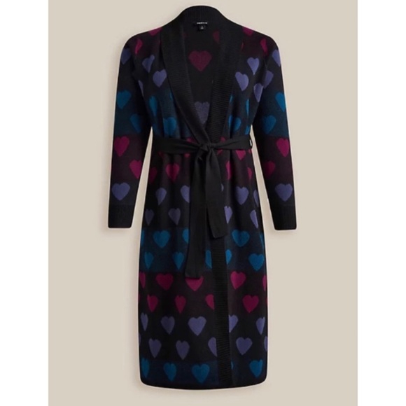 π ππHeart Plush Duster Tie Front Cardigan Sweater 2 2X 18 20 NWT Torrid New! - Picture 4 of 5